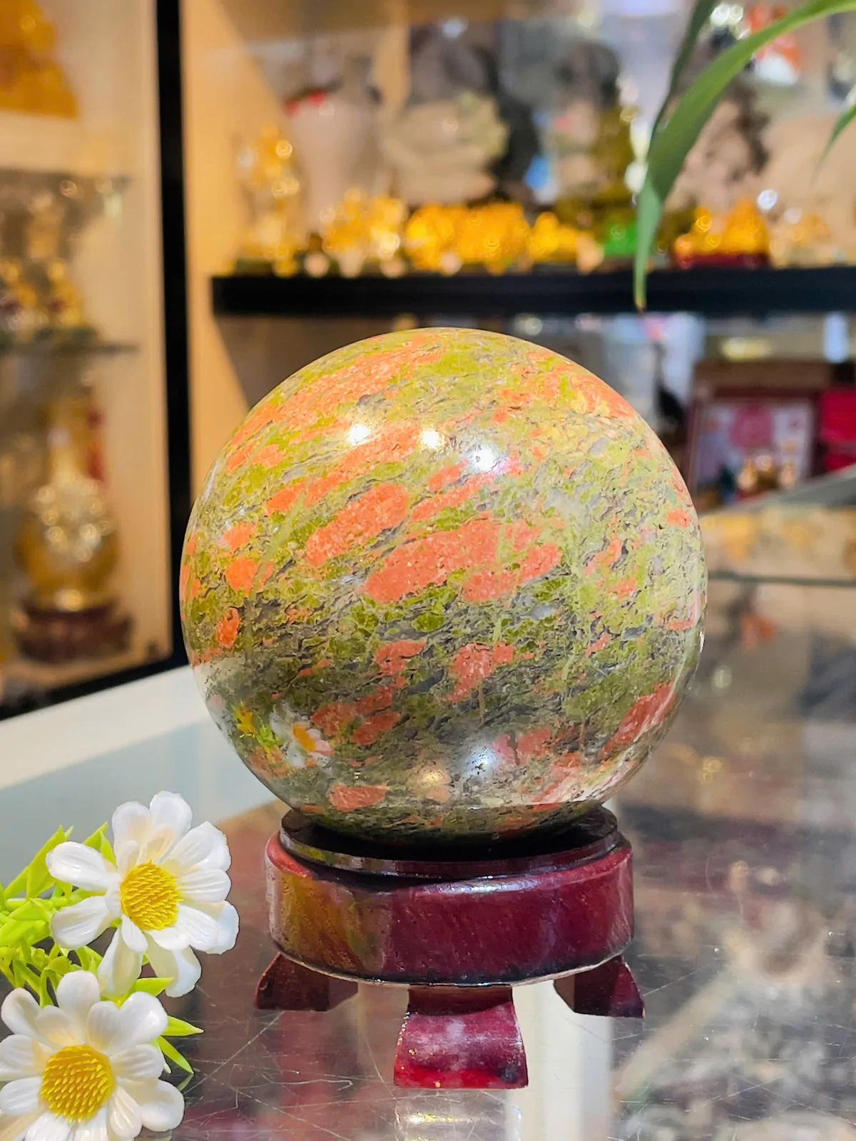 Qủa cầu đá hồng lục bảo(vỏ ruby) DT178-S5-4458