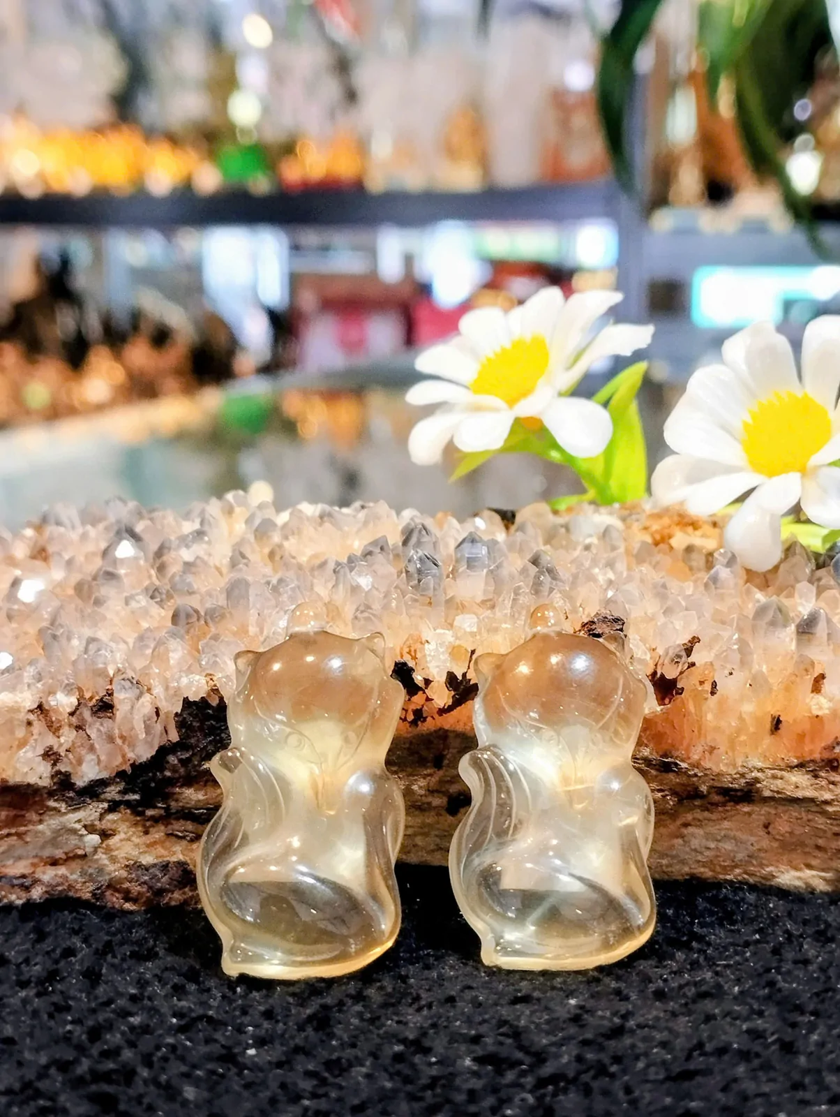 Hồ ly thạch anh vàng dáng đẹp S6342