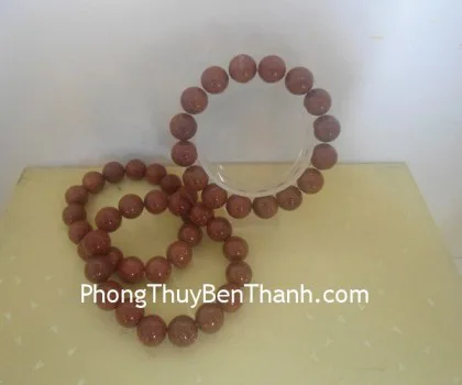 Chuỗi kim sa đỏ bi vừa16 hạt S215