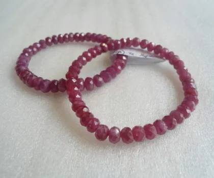Vòng tay Ruby (hồng bảo hạt mài vát) - 45 hạt S6162-S1-12384
