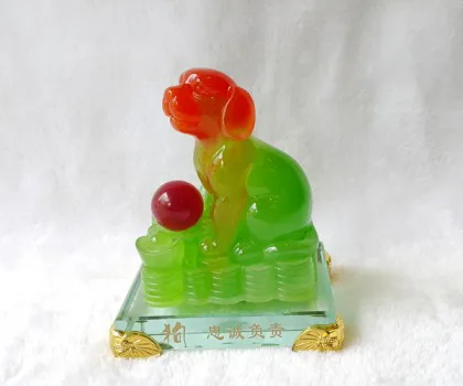 Chó xanh ngọc tháp đỉnh vàng - Cung hỷ phát tài C011A