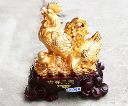 Gia đình gà trên tiền (trung) - Cát tường tam bảo FG009A