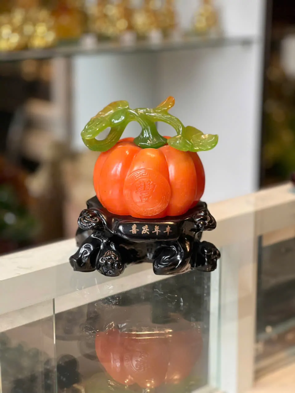 Bí ngô màu cam có chữ - hỷ khách niên phong H349G