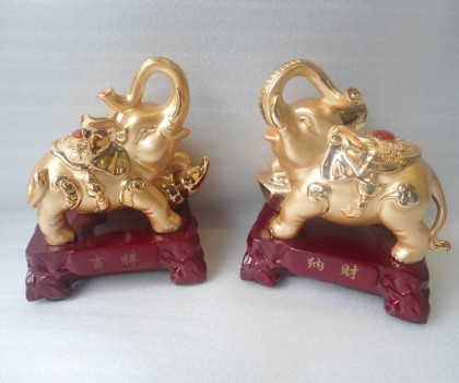 Voi vàng kim, đế thủy tinh- Cát tường như ý, bình an như ý E284