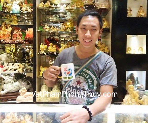 Anh Thành - khách hàng mua chuỗi thạch anh vàng S6223-1334, chuỗi thạch anh tím S6214-3012 và mặt tỳ hưu phỉ thúy nhỏ S6319